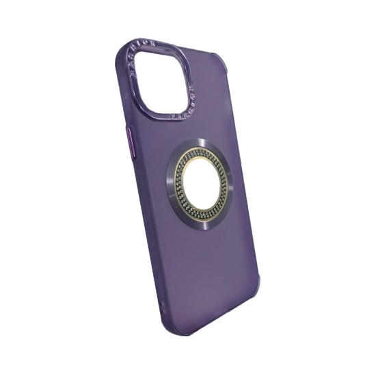 Silicone Case with Diamond Designe for Apple iPhone 15 Pro Purple